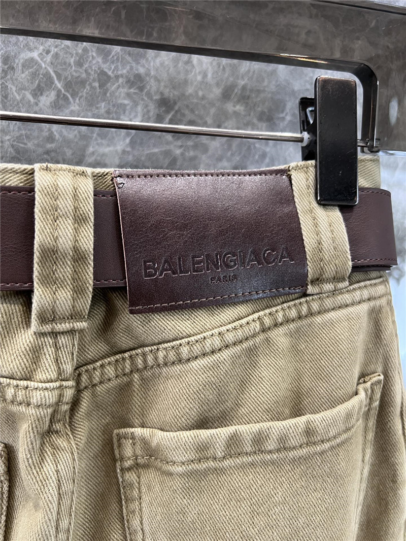 Ba1en*iaga twisted belted denim pant