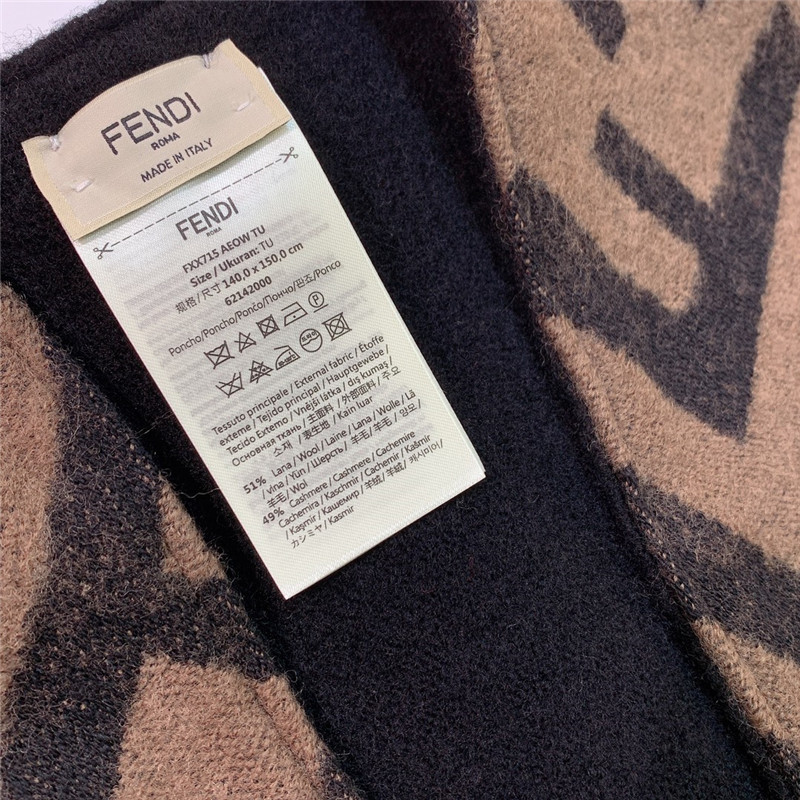 F**di wool and cashmere blend cape