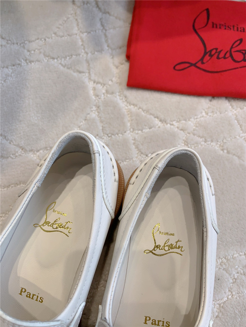 CL Moc Lug White Calf Leather Loafers