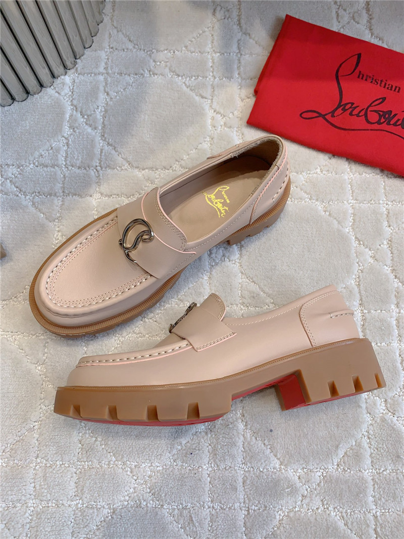 CL Moc Lug Nude Calf Leather Loafers