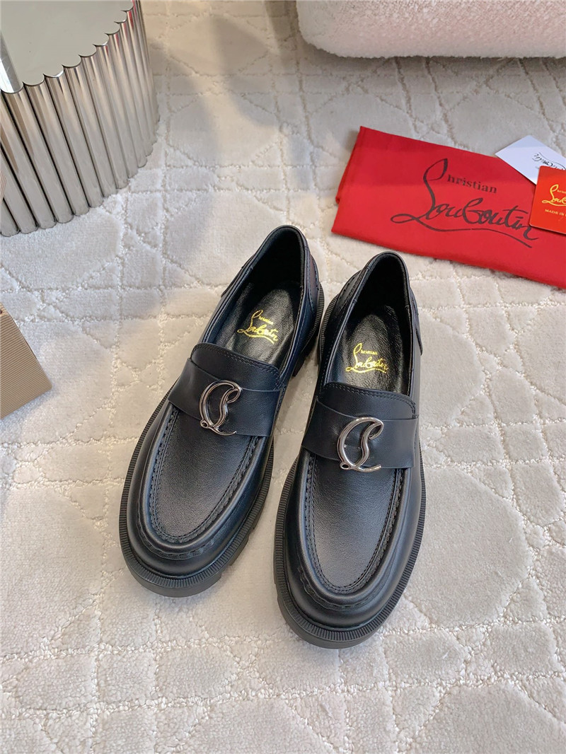 CL Moc Lug Black Calf Leather Loafers
