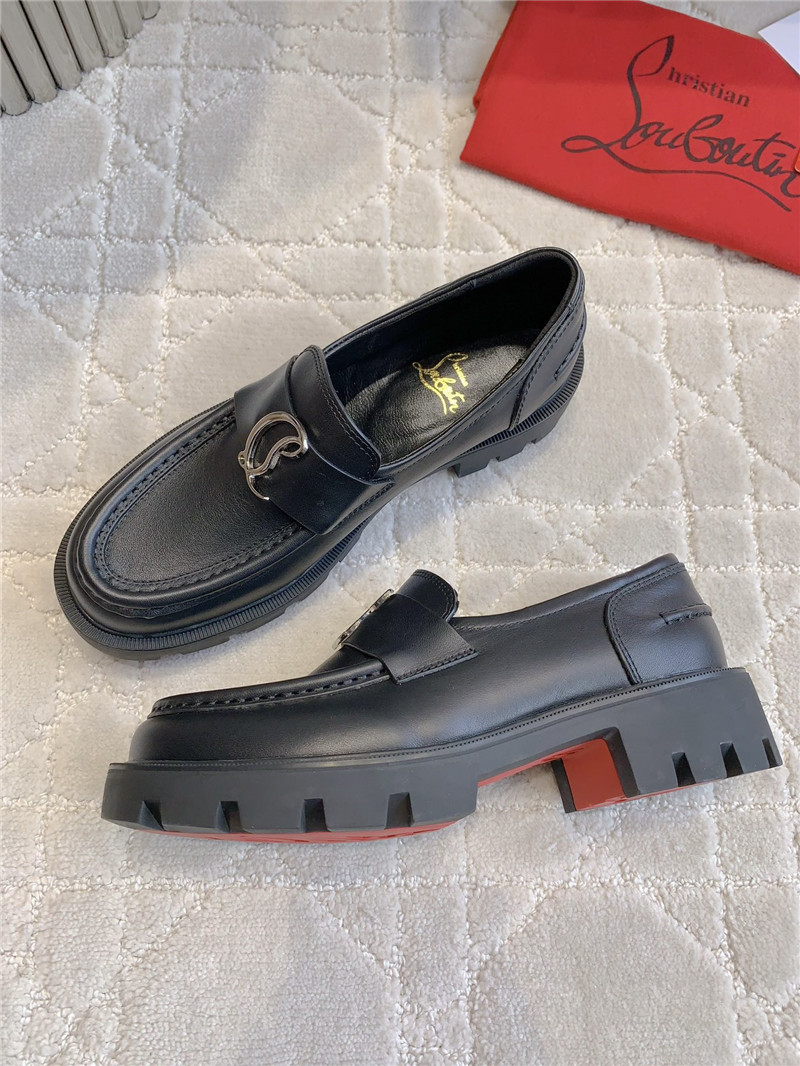 CL Moc Lug Black Calf Leather Loafers