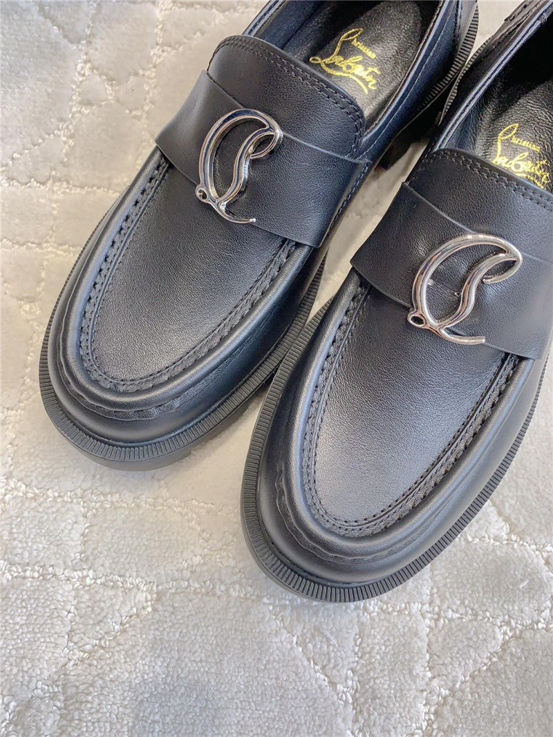 CL Moc Lug Black Calf Leather Loafers