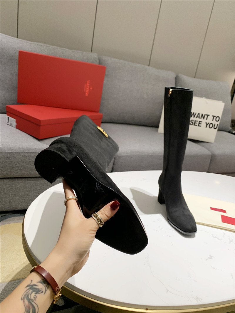 Va1e*ntin0 vlogo signature suede knee-high boots