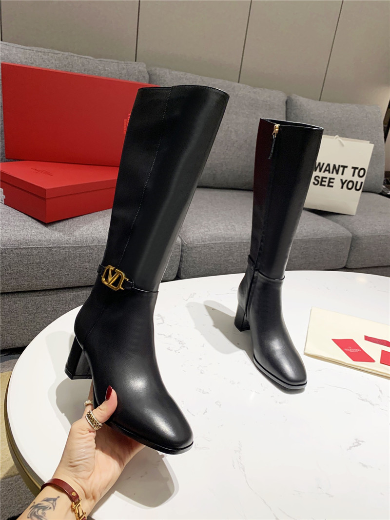 Va1e*ntin0 vlogo signature leather knee-high boots