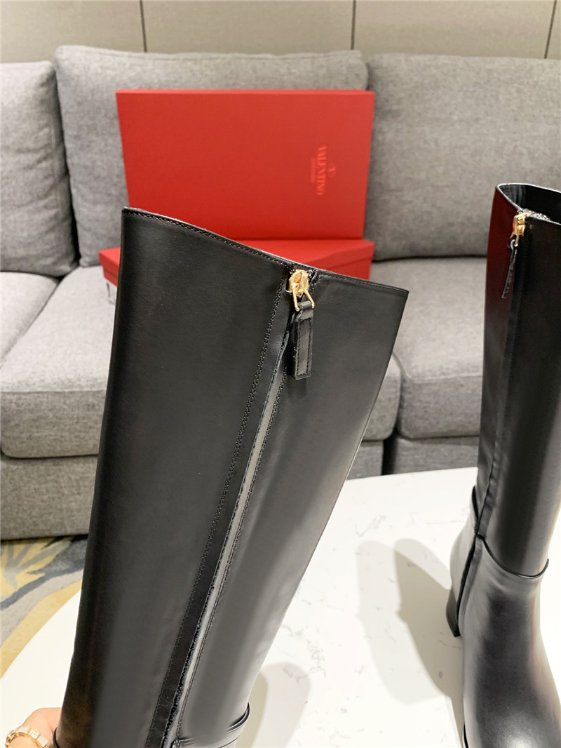 Va1e*ntin0 vlogo signature leather knee-high boots