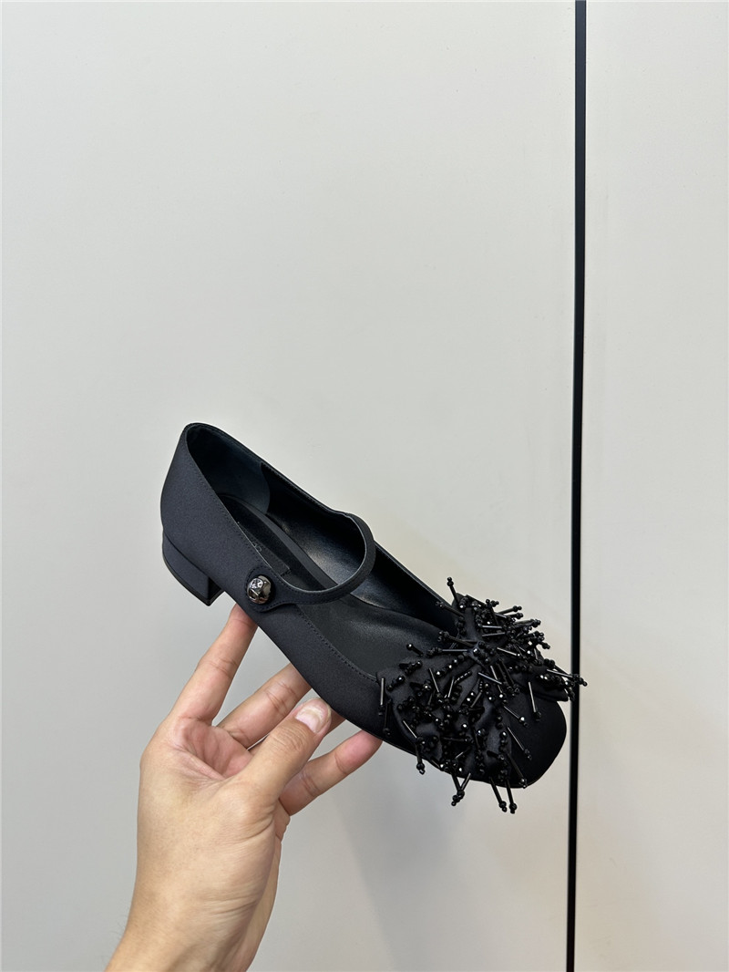 Va1e*ntin0 garavani black fringed bow ballerinas