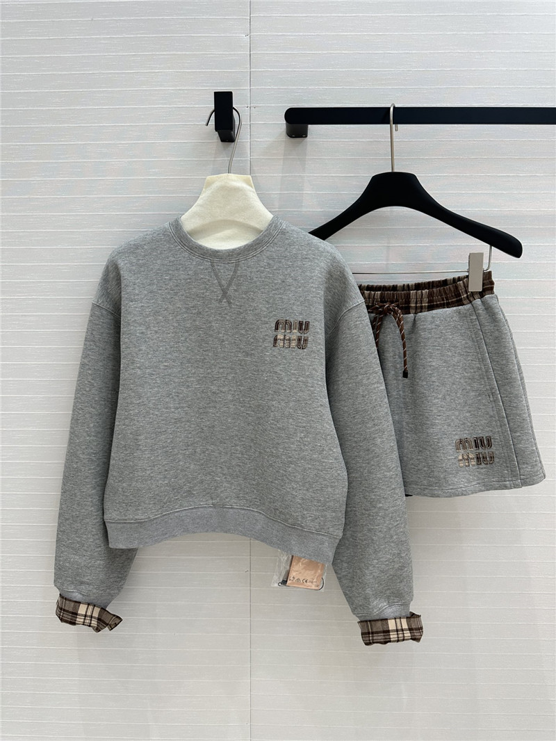 M1um1u plaid patchwork suit