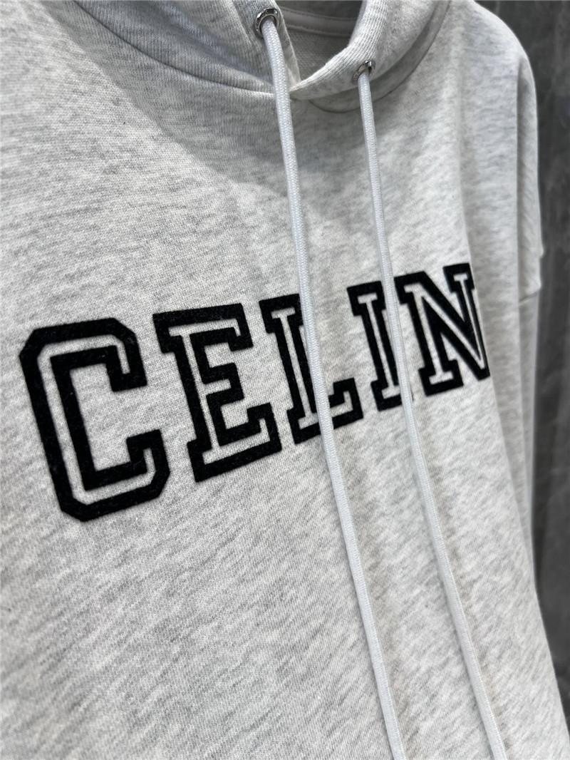 Ce1i*e logo print jersey hoodie in off-white