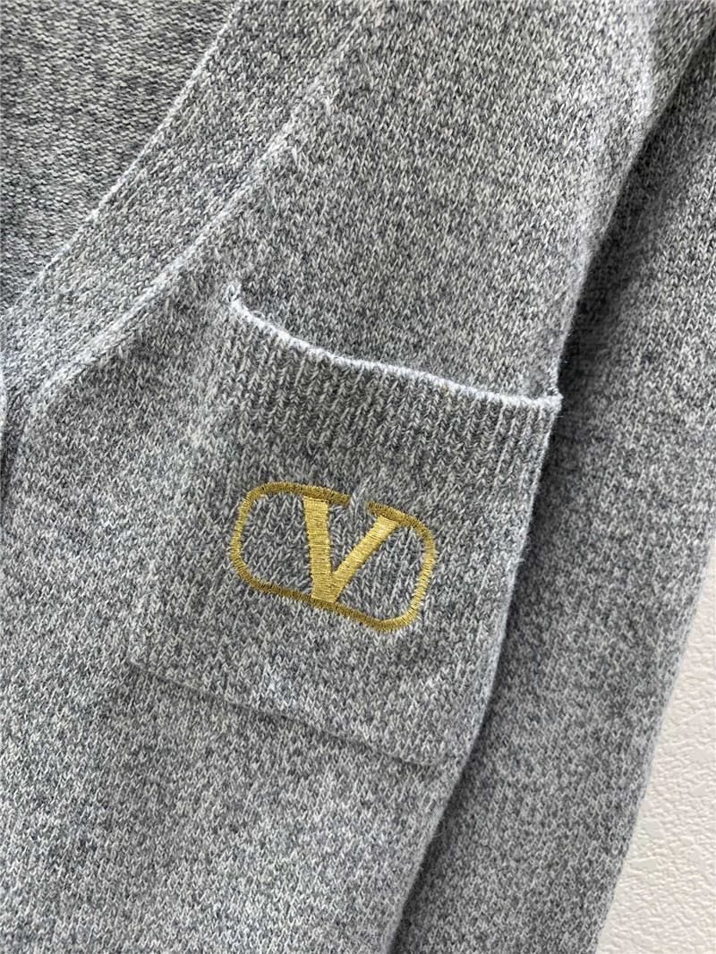 Va1e*ntin0 grey v-neck cardigan with logo