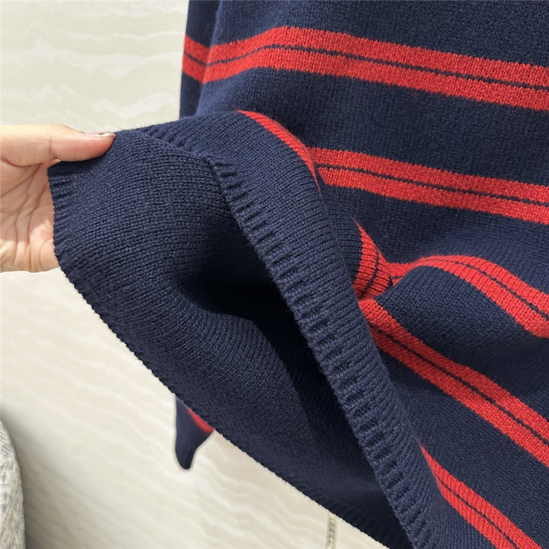 Miu Miu Striped Wool Sweater Red/Navy