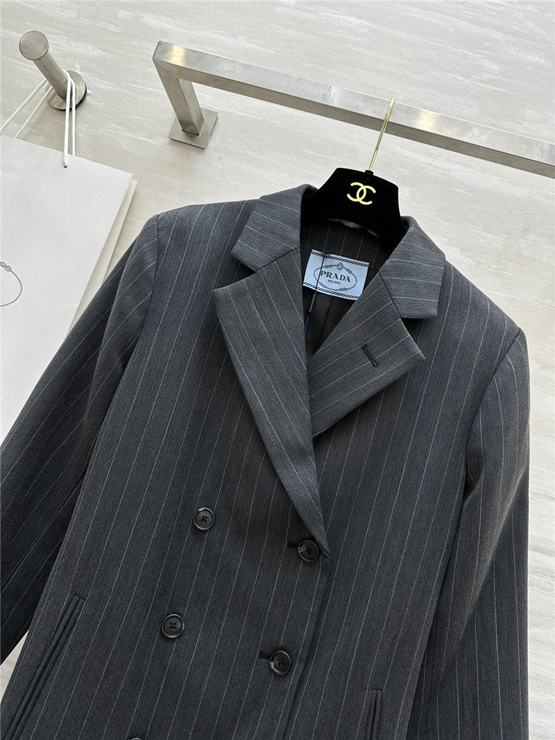 Pra*a striped suit jacket