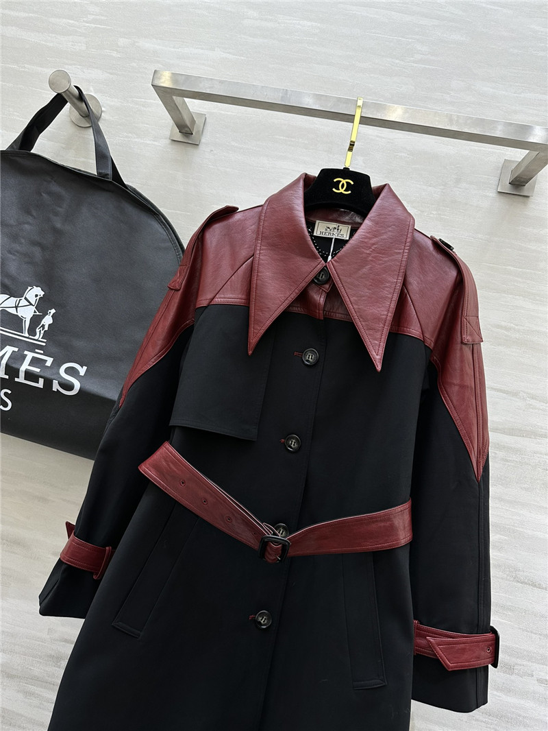 H**me5 leather trench coat