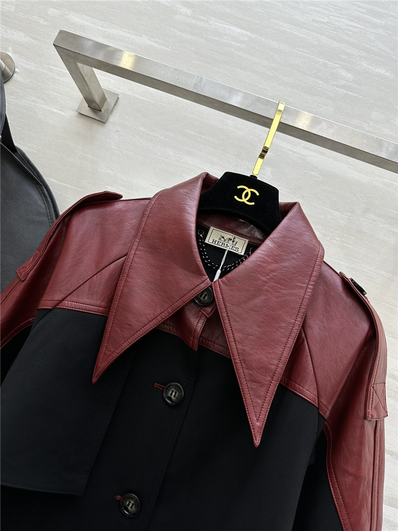 H**me5 leather trench coat