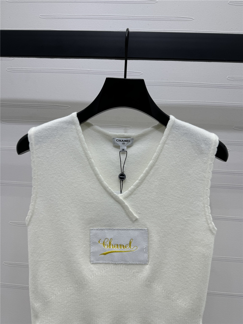 Ch**el v-neck white knit vest