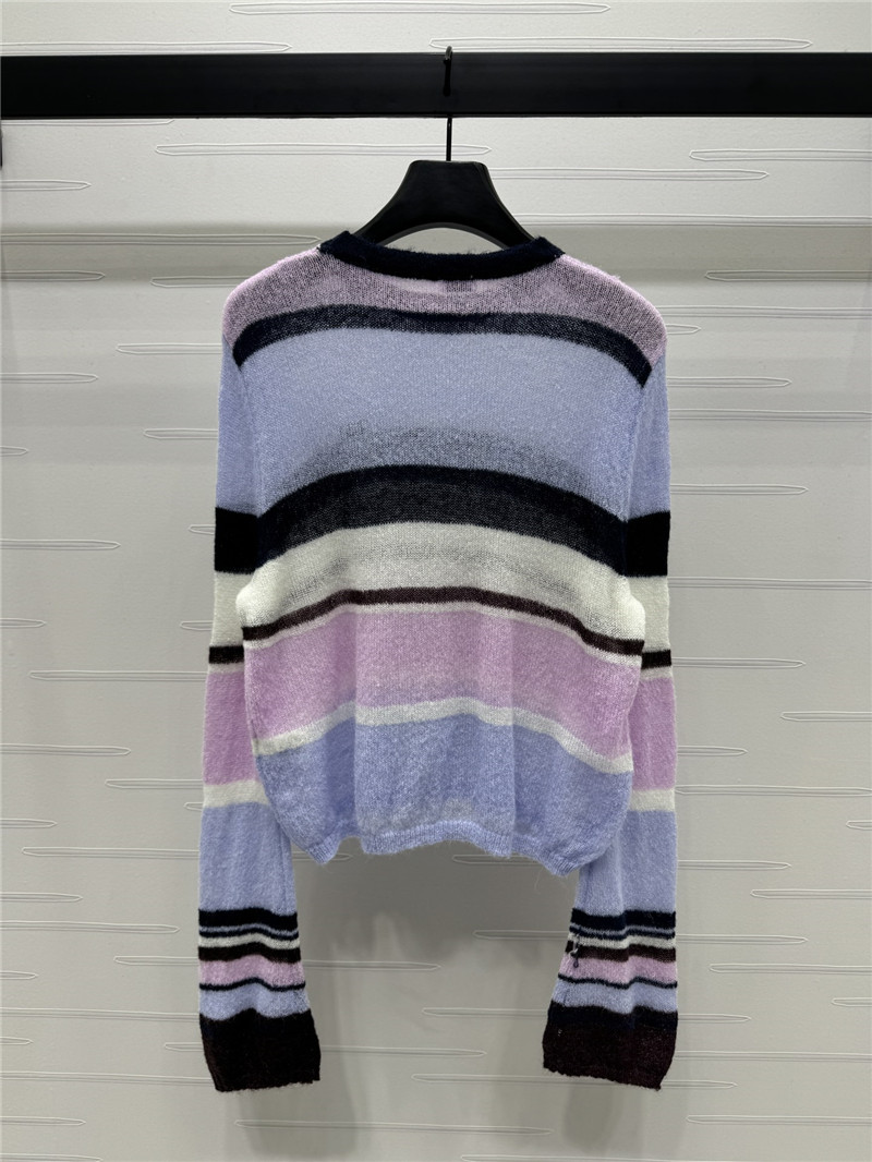L0ew* logo-embroidered striped mohair sweater