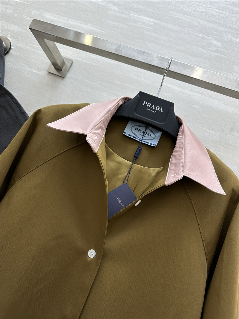 Pra*a lapel long trench coat