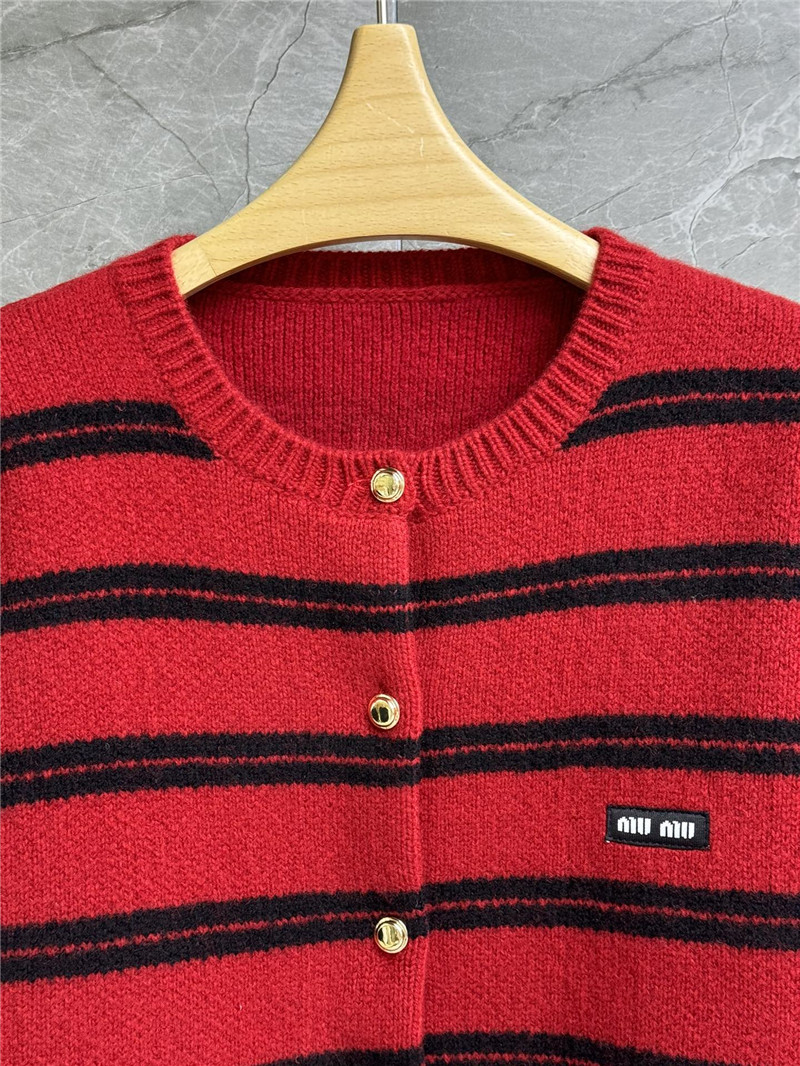 Miu Miu Shetland Knit Cardigan Red