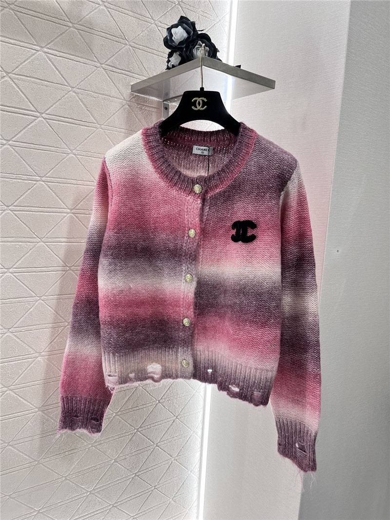 Ch**el gradient pink/purple cardigan