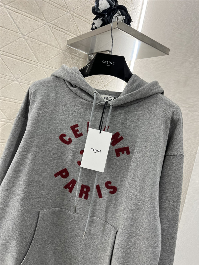 Ce1i*e triomphe cotton fleece hoodie grey
