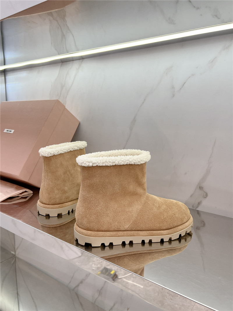 Miu Miu Brown Suede Leather Snow Boots