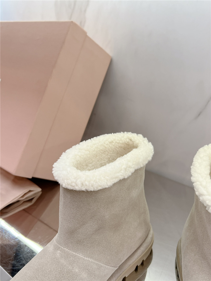 Miu Miu Beige Suede Snow Boots