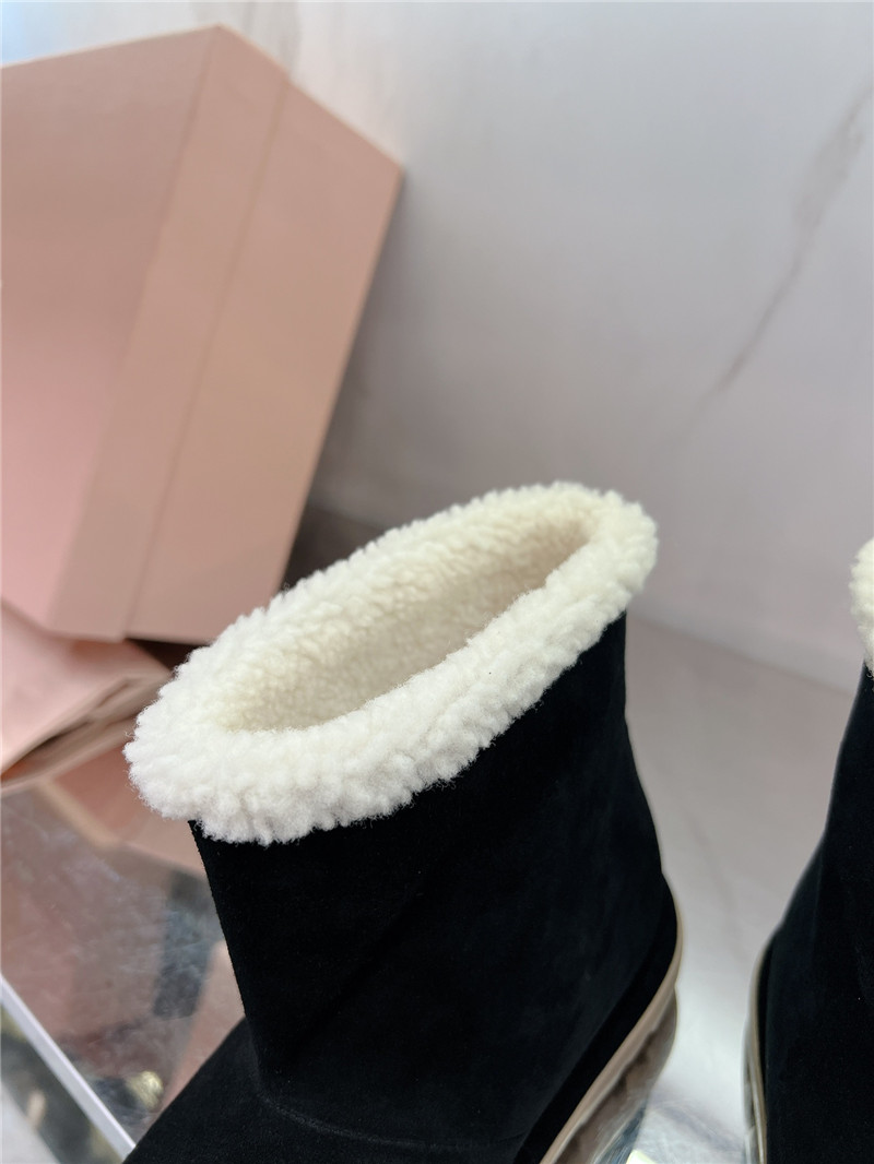 Miu Miu Suede Leather Snow Boots