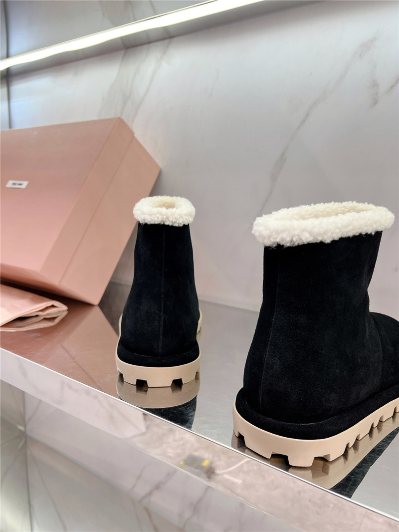 Miu Miu Suede Leather Snow Boots
