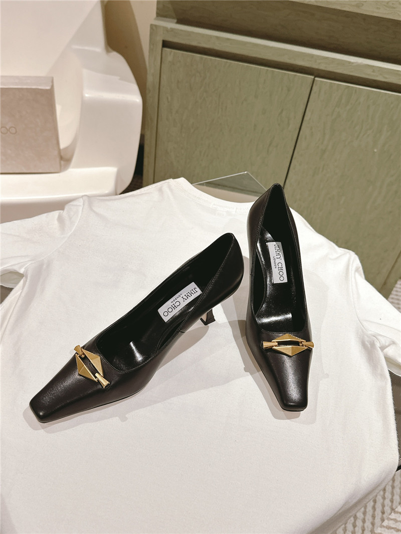 J1m*y Ch00 ryker 90 black/gold calf pumps
