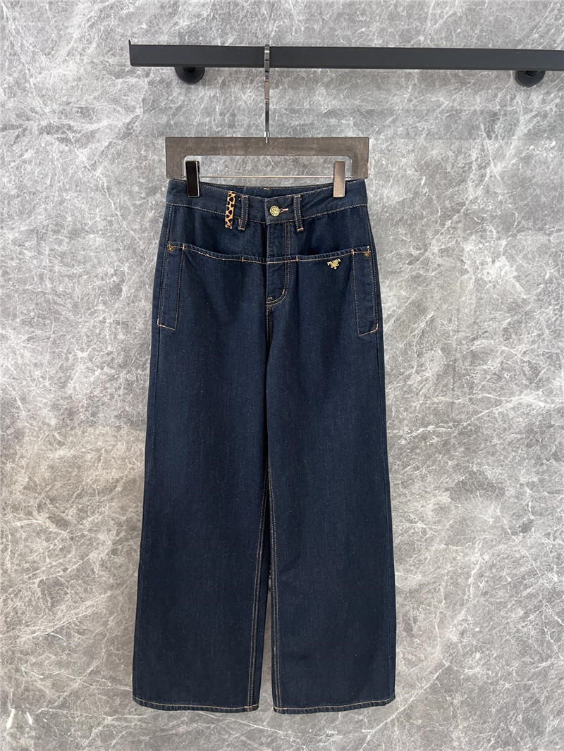 Pra*a micro logo denim trousers