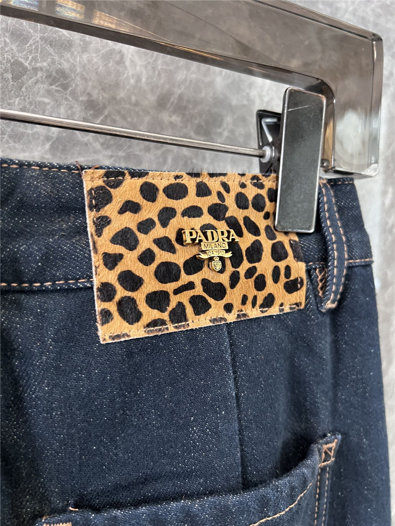 Pra*a micro logo denim trousers