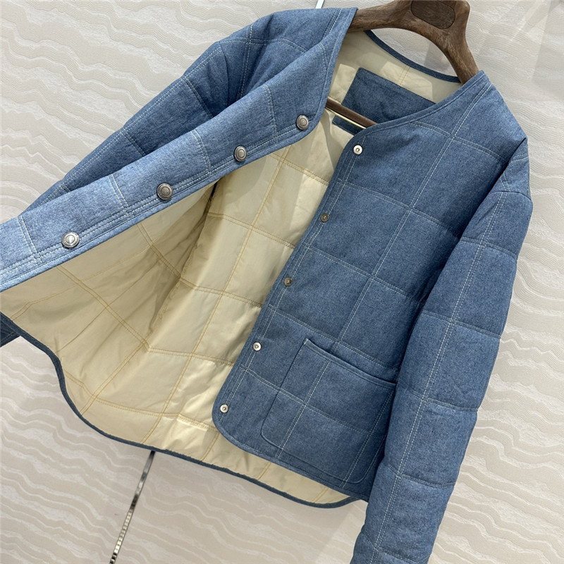 L0r0 P1ana collarless cotton jacket