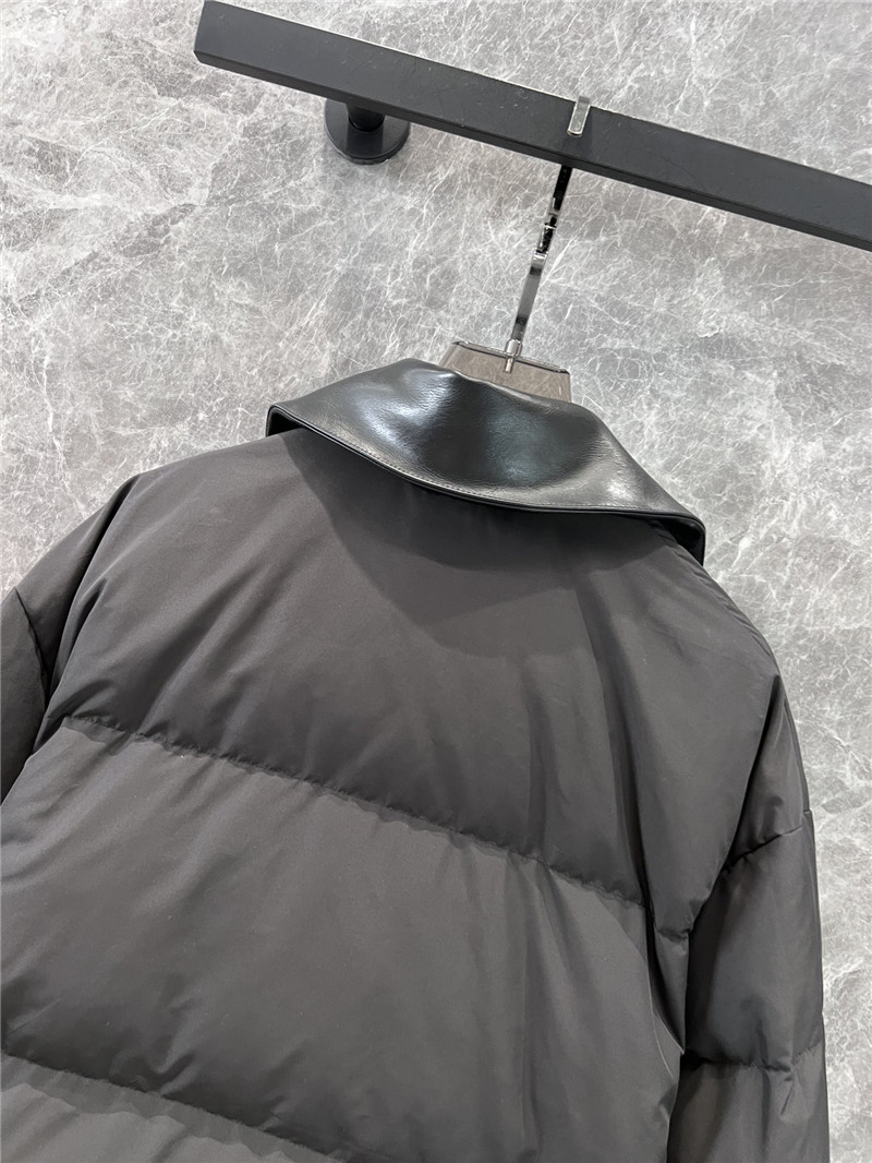 M1um1u leather collar down jacket