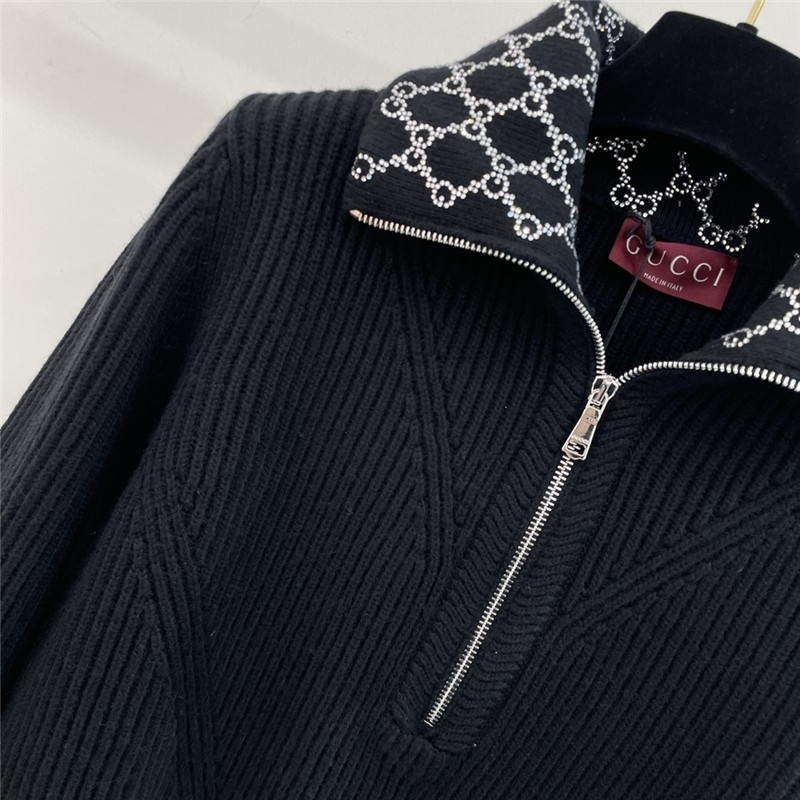 Gvc*1 half-zip wool-blend sweater black