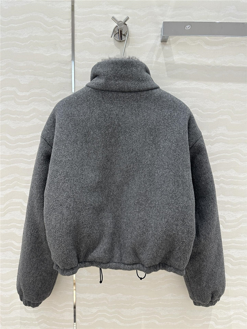 Miu Miu Grey Fleece Down Jacket