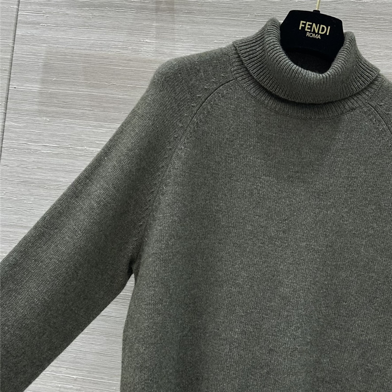 F**di cashmere turtleneck sweater grey