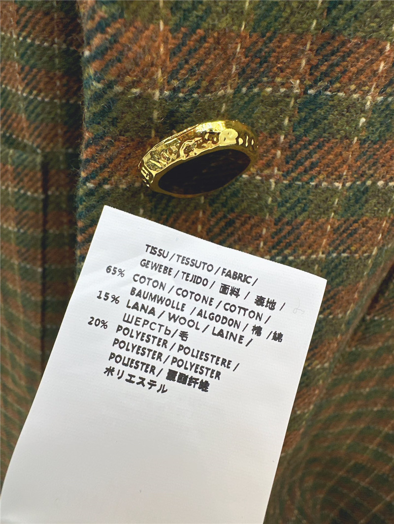 Sa1nt Lau*nt checked double-breasted wool-blend coat