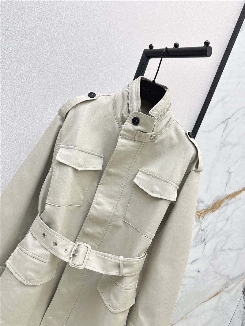 a1exa*der Mcqv*en stand collar trench coat