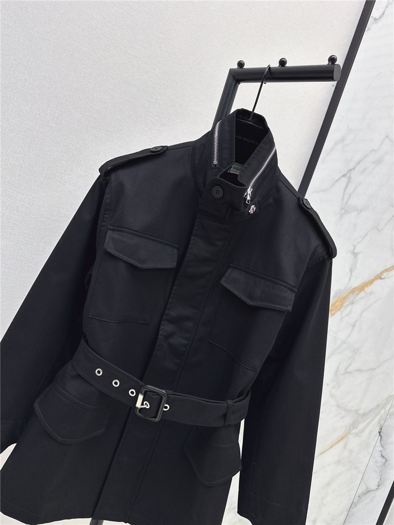 a1exa*der Mcqv*en stand collar trench coat