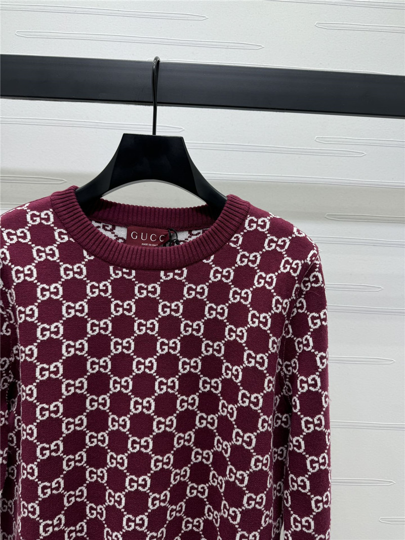Gvc*1 reversible gg wool sweater bordeaux