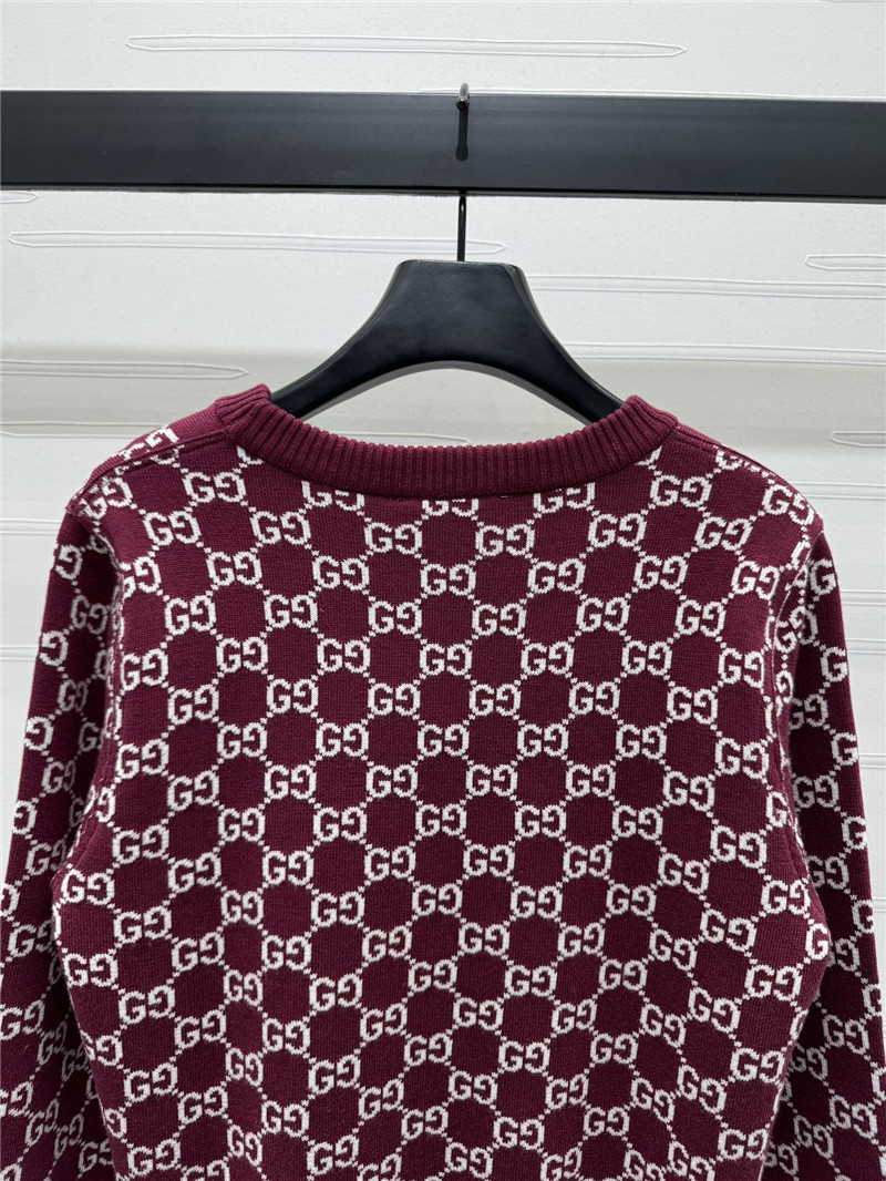 Gvc*1 reversible gg wool sweater bordeaux