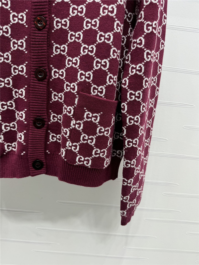 Gvc*1 reversible gg wool cardigan bordeaux