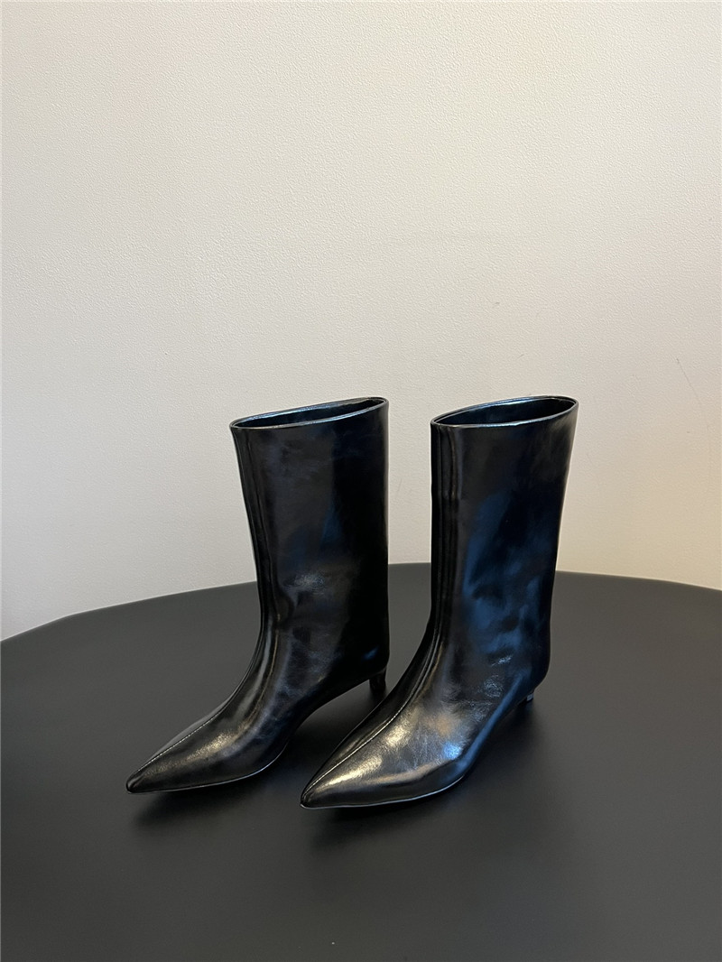 Jil Sander Black Calfskin Heel Boots