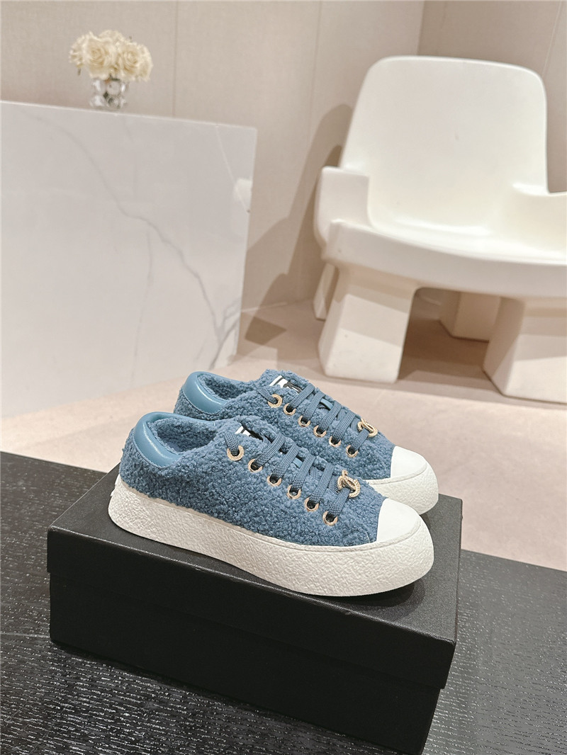 Ch**el wool low top sneakers blue