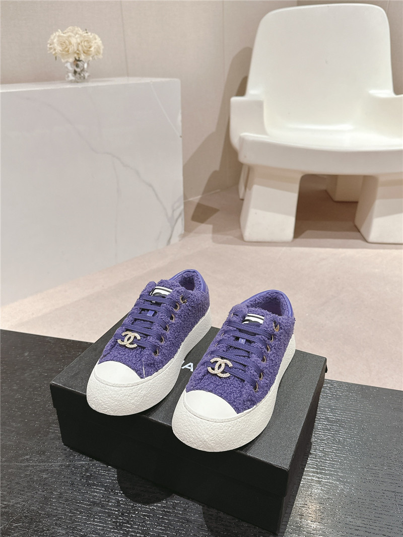 Ch**el wool low top sneakers purple