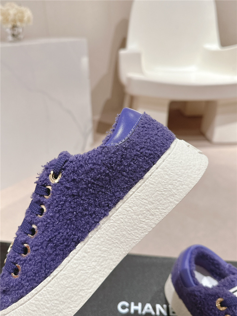 Ch**el wool low top sneakers purple