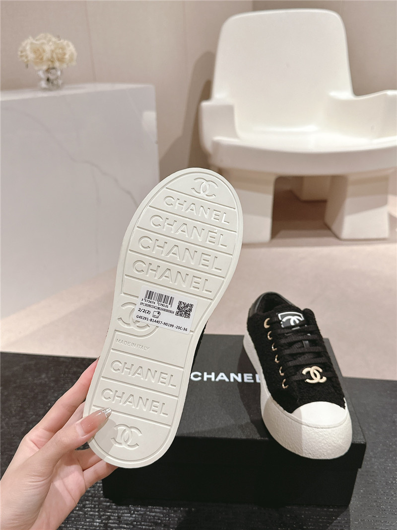 Ch**el wool low top sneakers black