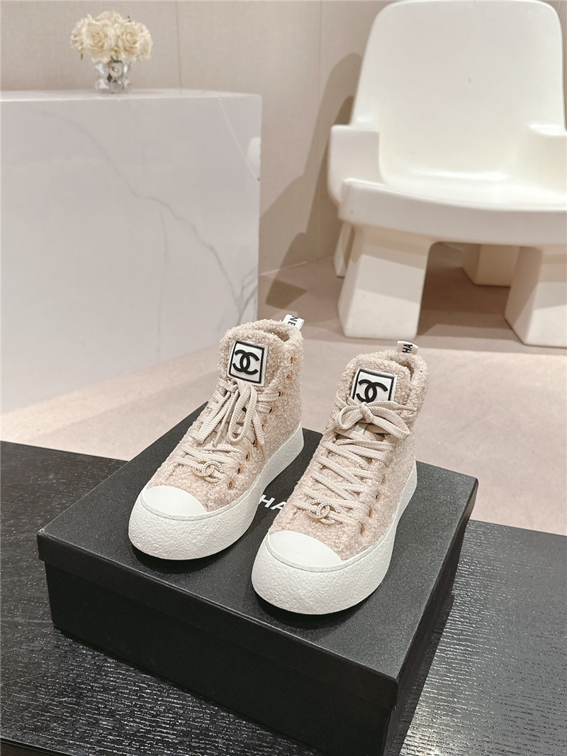 Ch**el high top sneakers beige