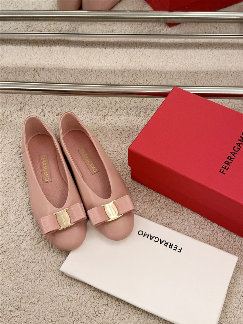 Ferragamo Vara Bow Ballet Flat Pink