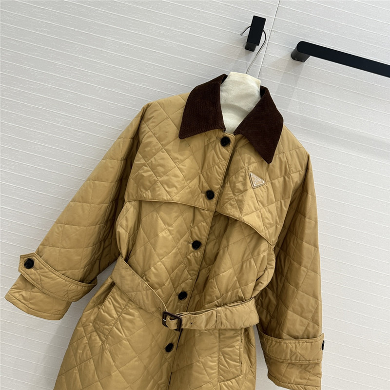 pra*a D1am0nd quilted trench coat